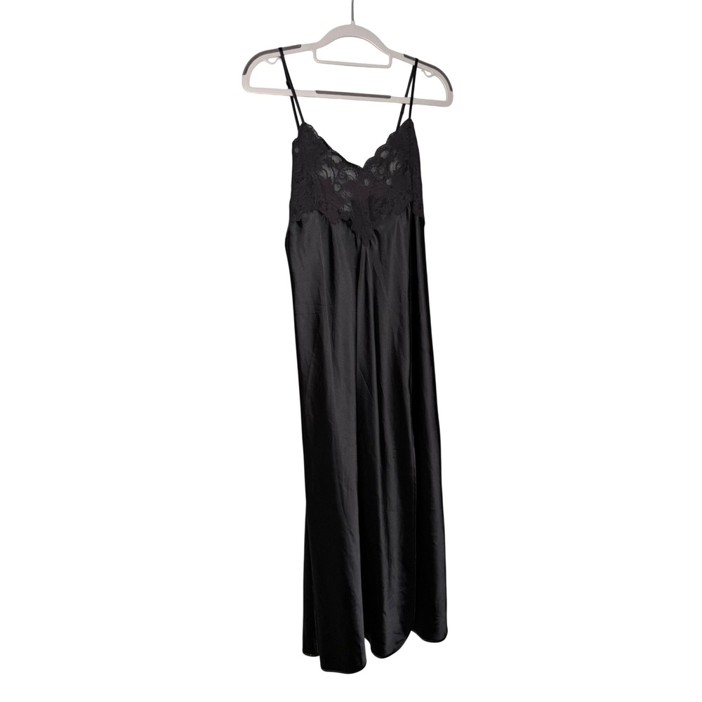 Victoria's Secret black long slip dress romantic goth dark‎ whimsigoth
